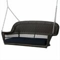 Propation Espresso Wicker Porch Swing With Black Cushion PR331885